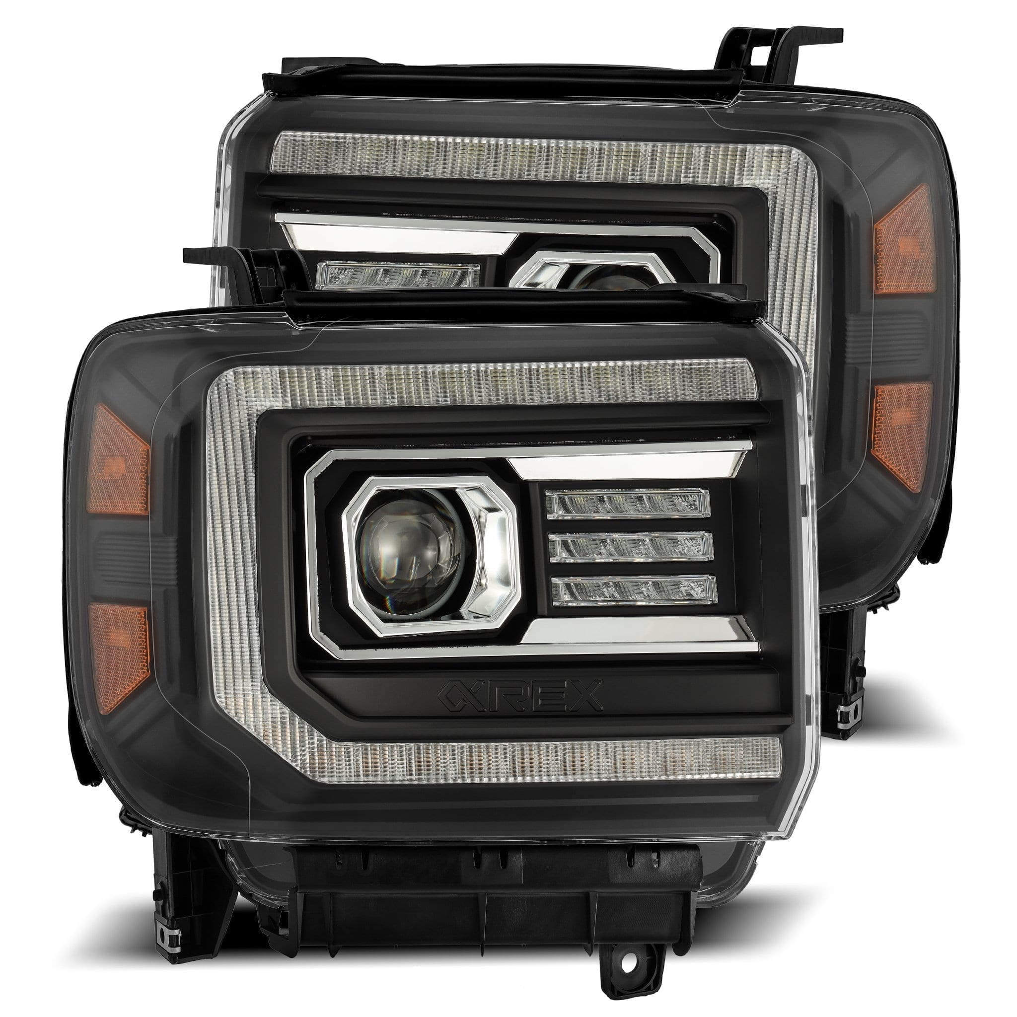 14-18 GMC Sierra PRO-Series Halogen Projector Headlights Black | AlphaRex