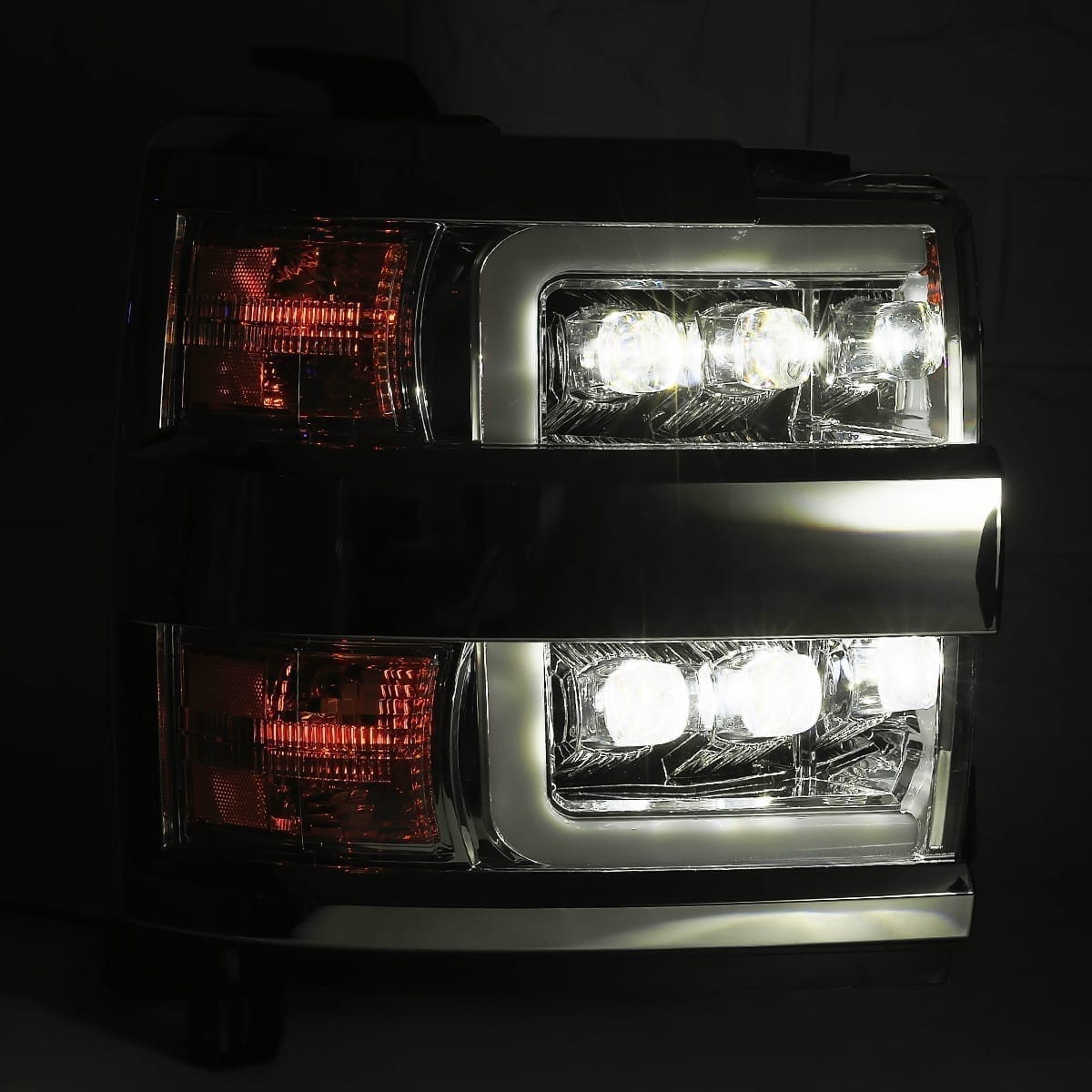 15-19 Chevrolet Silverado 2500HD/3500HD MKII NOVA-Series LED Projector Headlights Jet Black | AlphaRex