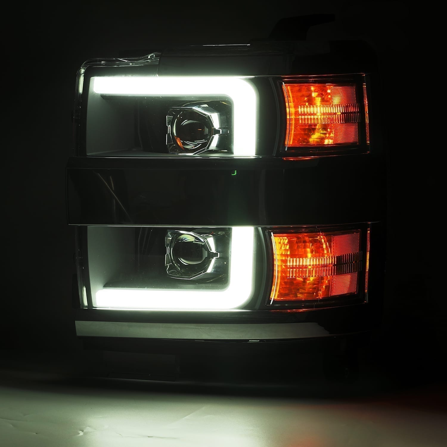 15-19 Chevrolet Silverado 2500HD/3500HD LUXX-Series LED Projector Headlights Chrome | AlphaRex