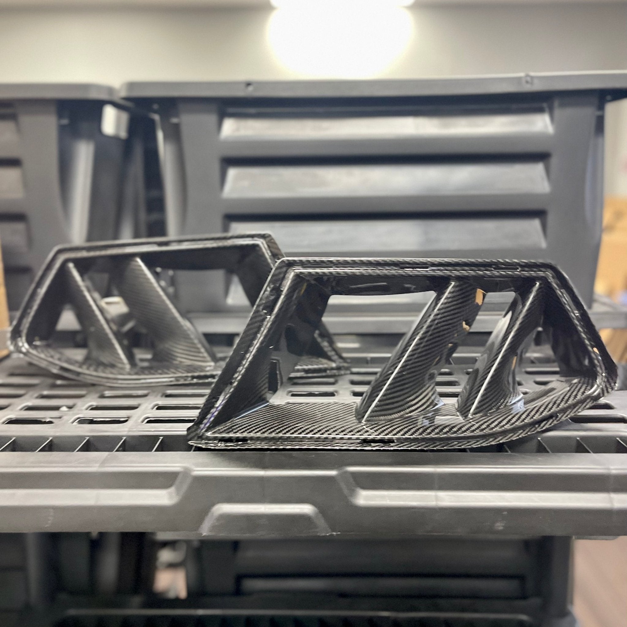 BMW G80/G82 M3/M4 Carbon Fiber Front Bumper Duct Vents (V2 Dual Slats)