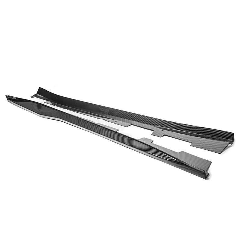 Chevrolet Camaro 6th Gen ZL1 Conversion Gloss Black Carbon Fiber Side Skirts 2016-2024