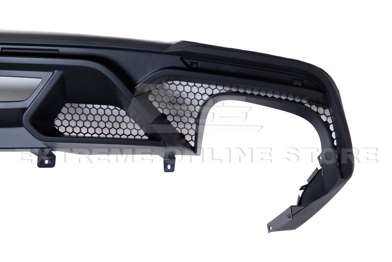 Ford Mustang S550 GT500 Style Rear Diffuser Quad Tips Primer Black 2018-2022