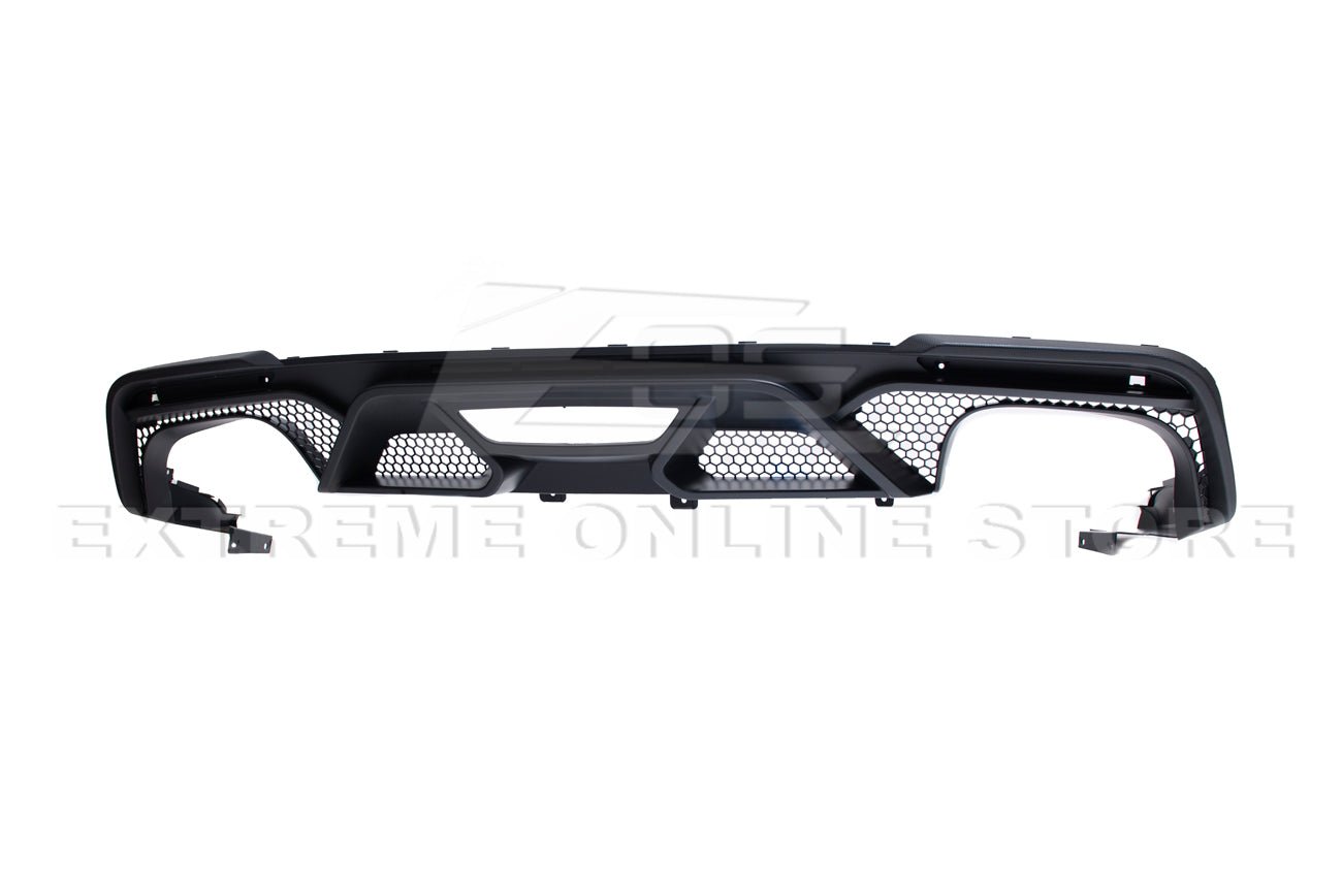 Ford Mustang S550 GT500 Style Rear Diffuser Quad Tips Primer Black 2018-2022