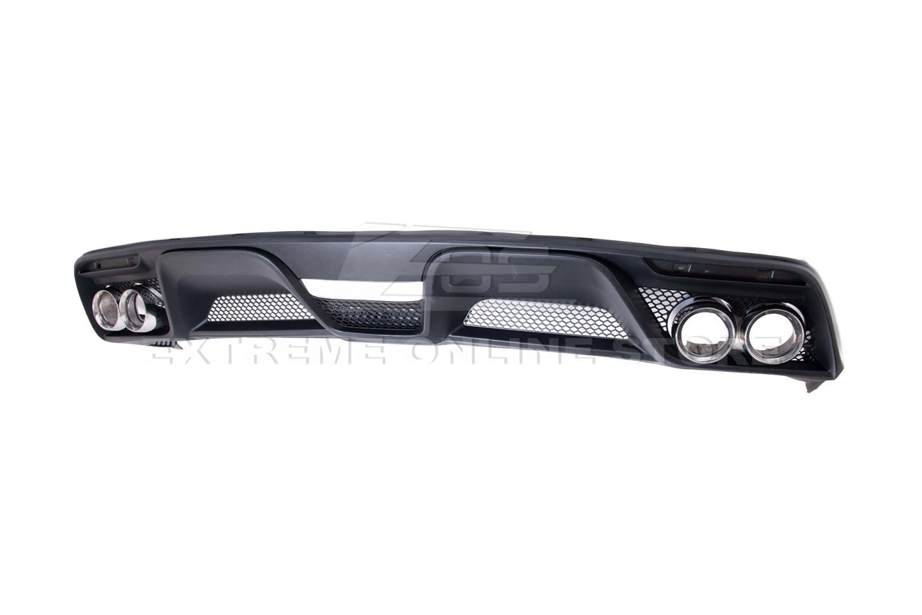 Ford Mustang S550 GT350 Style Rear Diffuser Quad Tips Primer Black 2015-2017