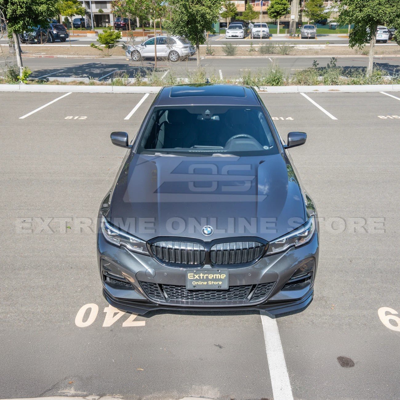 BMW G20 G28 3 Series M Sport EOS Style Gloss Black Front Lip Side Skirts Rear Spoiler Kit 2019-Up