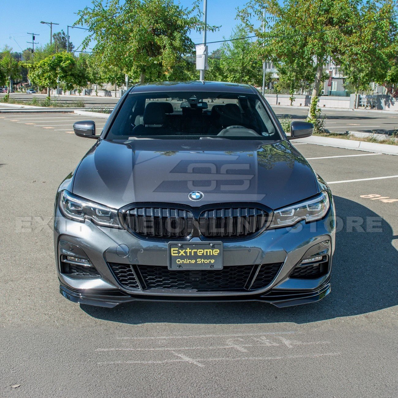 BMW G20 G28 3 Series M Sport EOS Style Gloss Black Front Lip Side Skirts Rear Spoiler Kit 2019-Up