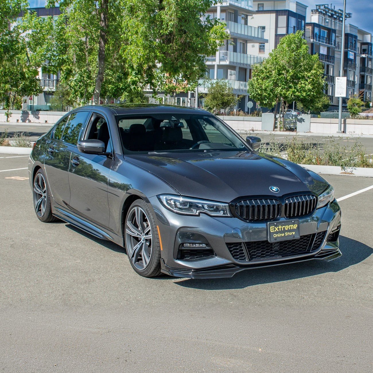 BMW G20 G28 3 Series M Sport EOS Style Gloss Black Front Lip Splitter Side Skirts Kit 2019-Up