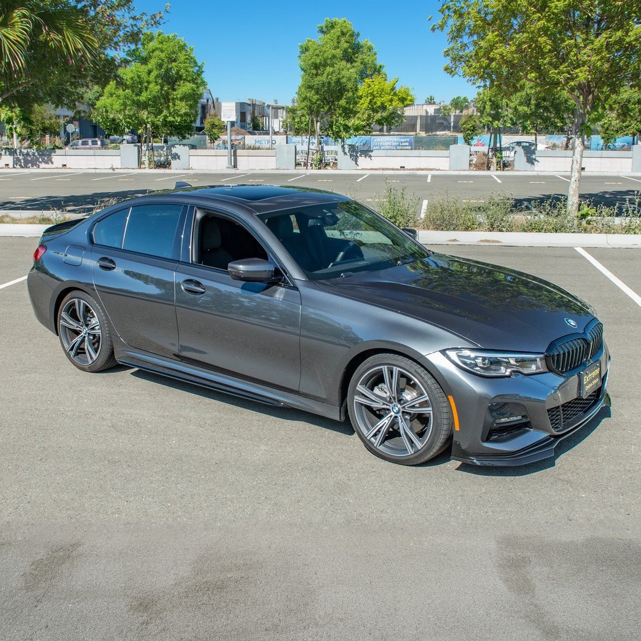 BMW G20 G28 3 Series M Sport EOS Style Gloss Black Front Lip Side Skirts Rear Spoiler Kit 2019-Up