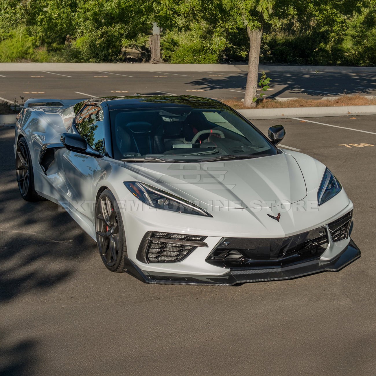 Chevrolet Corvette C8 ZR1 Style 5-Piece Front Splitter Extended Version 2020-Up