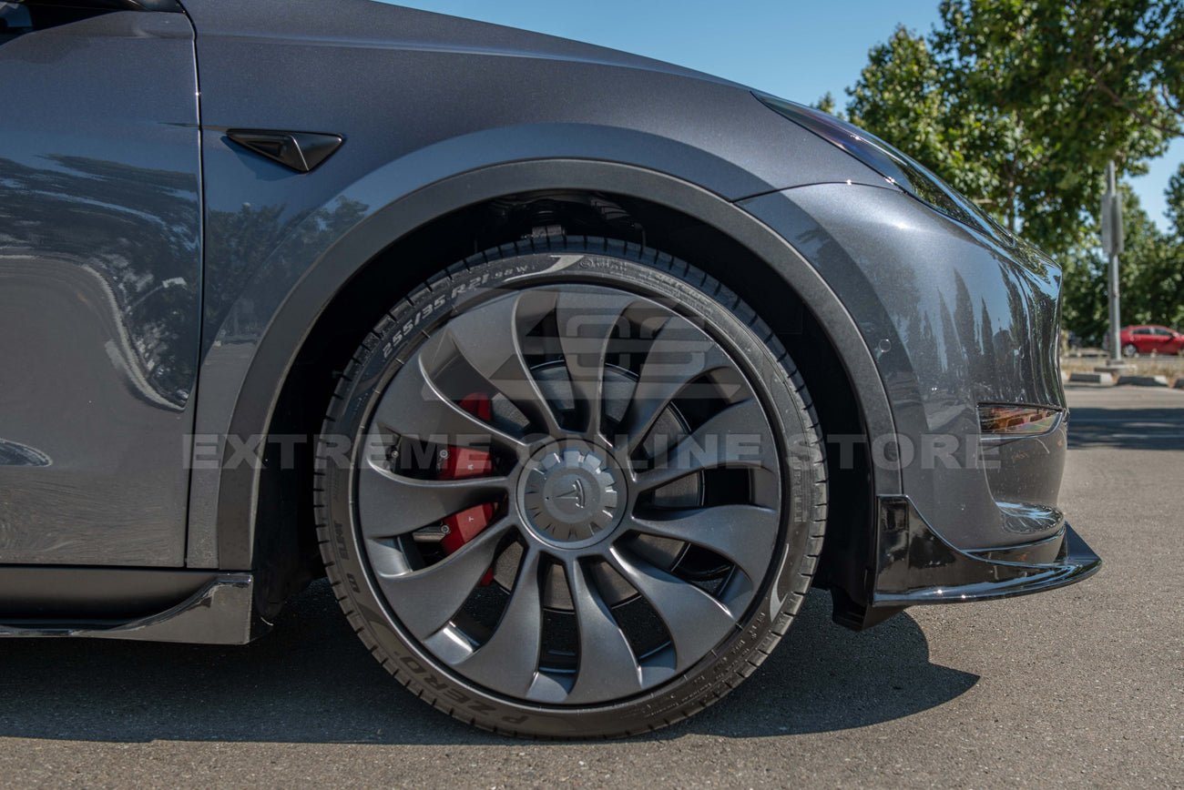 Tesla Model Y Performance Style Gloss Black Full Aero Kit Splitter Side Skirts Spoiler 2020-2024