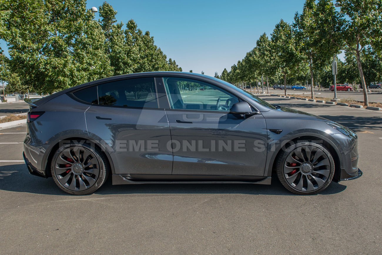 Tesla Model Y Performance Style Gloss Black Side Skirts Rocker Panels 2020-2024