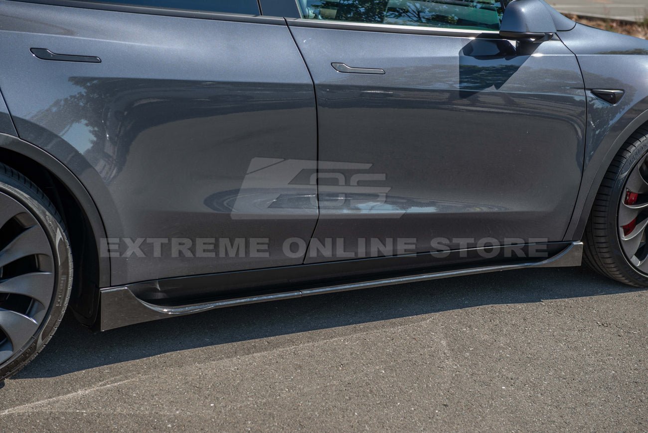 Tesla Model Y Performance Style Gloss Black Side Skirts Rocker Panels 2020-2024