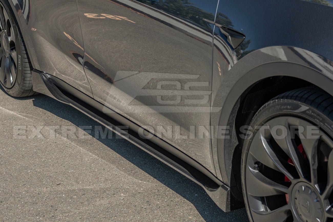 Tesla Model Y Performance Style Gloss Black Side Skirts Rocker Panels 2020-2024