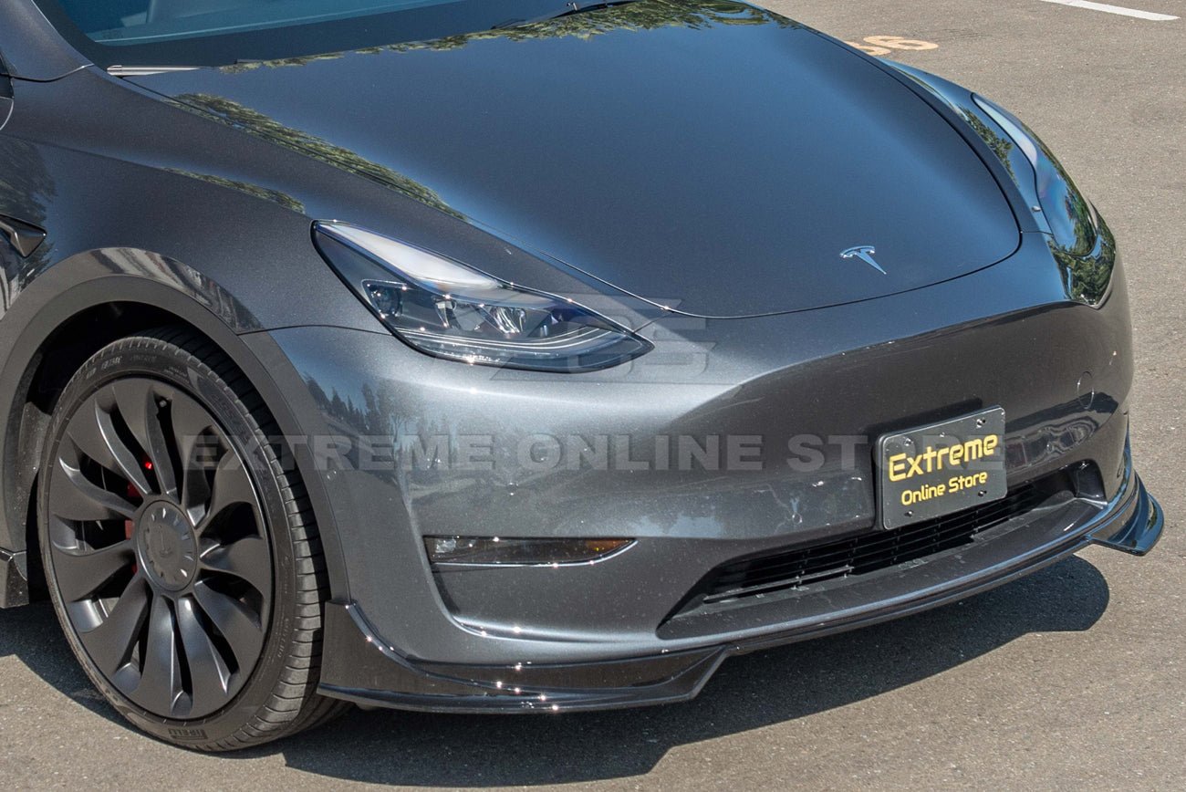 Tesla Model Y Performance Style Gloss Black Full Aero Kit Splitter Side Skirts Spoiler 2020-2024