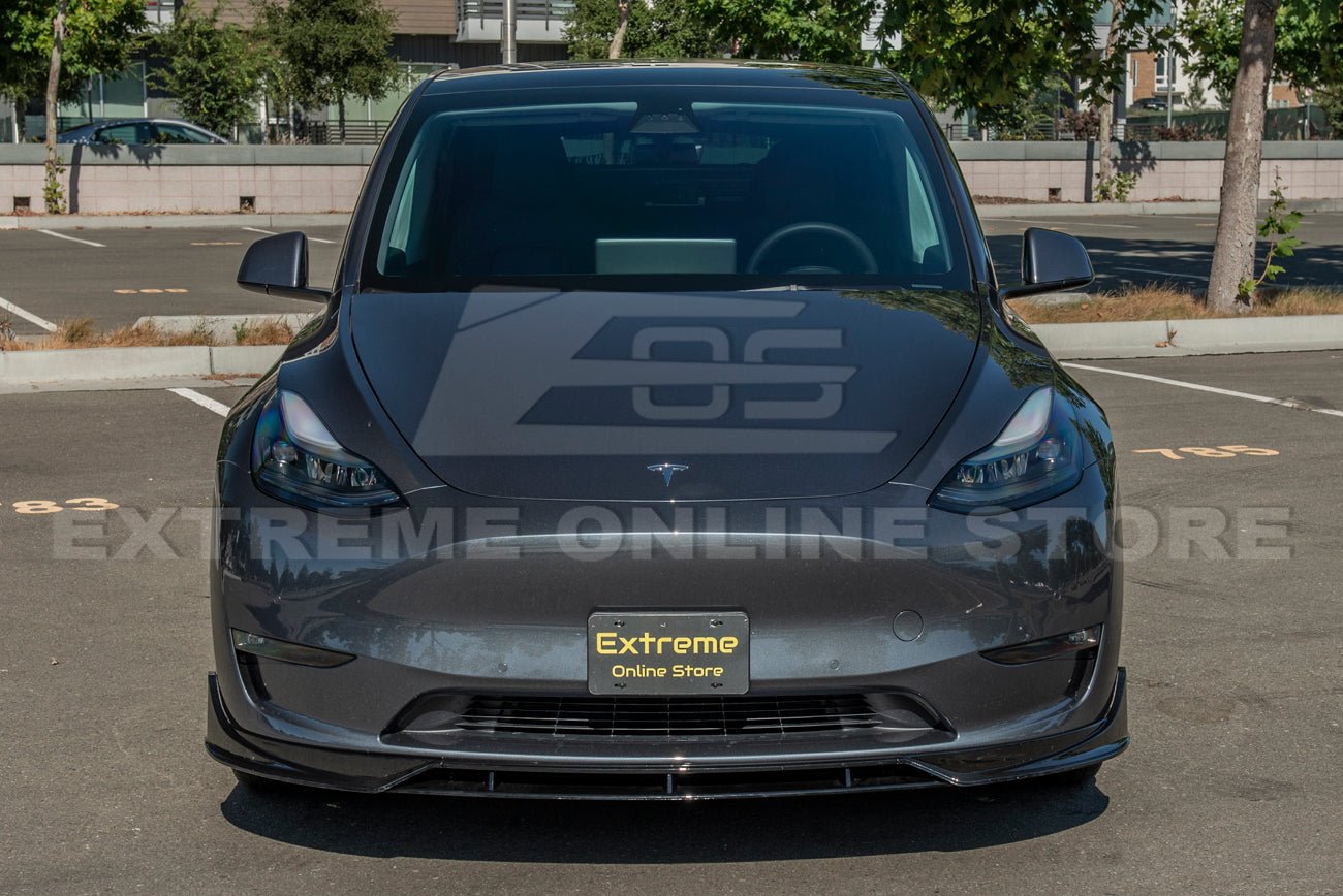 Tesla Model Y Performance Style Gloss Black Full Aero Kit Splitter Side Skirts Spoiler 2020-2024