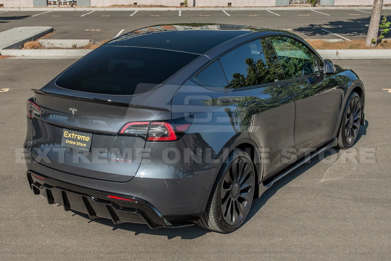 Tesla Model Y Performance Style Gloss Black Full Aero Kit Splitter Side Skirts Spoiler 2020-2024
