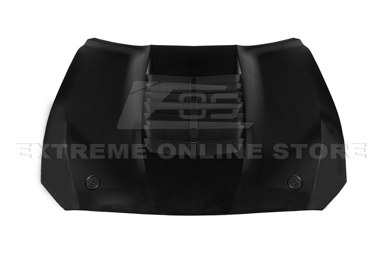 Ford Mustang S550 GT500 Style Primed Black Aluminum Front Hood 2015-2023