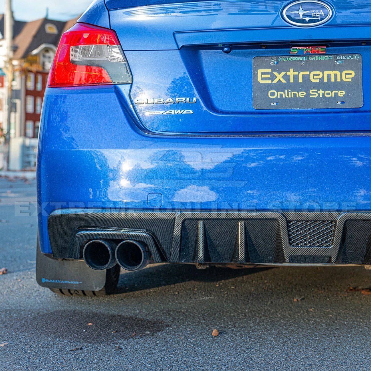 Subaru WRX STI VA Performance Style Gloss Black Carbon Rear Bumper Diffuser 2015-2021
