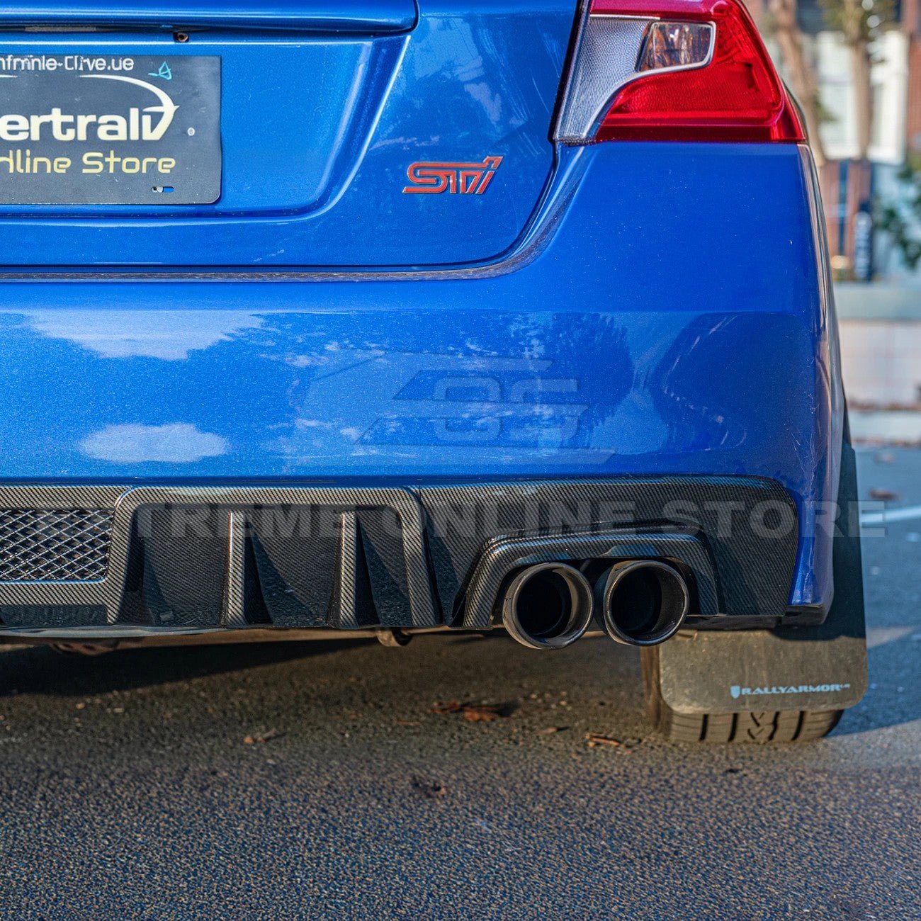 Subaru WRX STI VA Performance Style Gloss Black Carbon Rear Bumper Diffuser 2015-2021