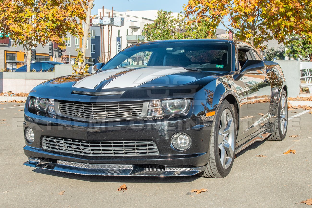 Chevrolet Camaro 5th Gen SS ZL1 Conversion Primer Black Carbon Fiber Front Lip Splitter 2010-2013