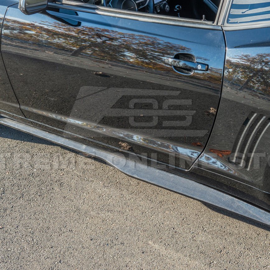 Chevrolet Camaro 5th Gen ZL1 Style Gloss Black Carbon Fiber Side Skirts 2010-2015