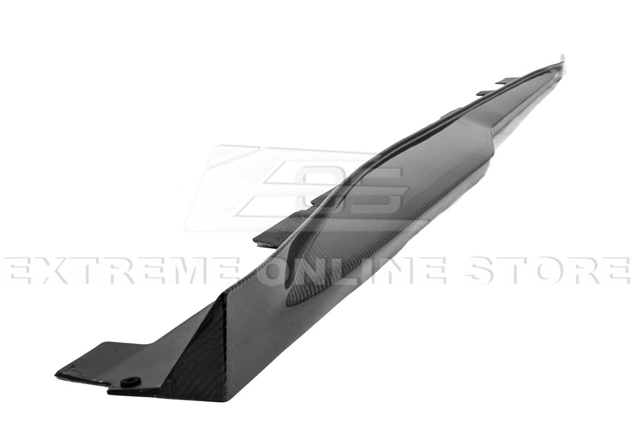 Chevrolet Camaro 6th Gen SS ZL1 Conversion Gloss Black Carbon Fiber Front Lip Splitter Side Skirts Kit 2016-2018