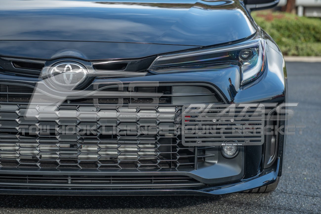 Toyota GR Corolla GZEA14 Tow Hook License Plate Mount Bracket Adjustable Aluminum 2023-Up