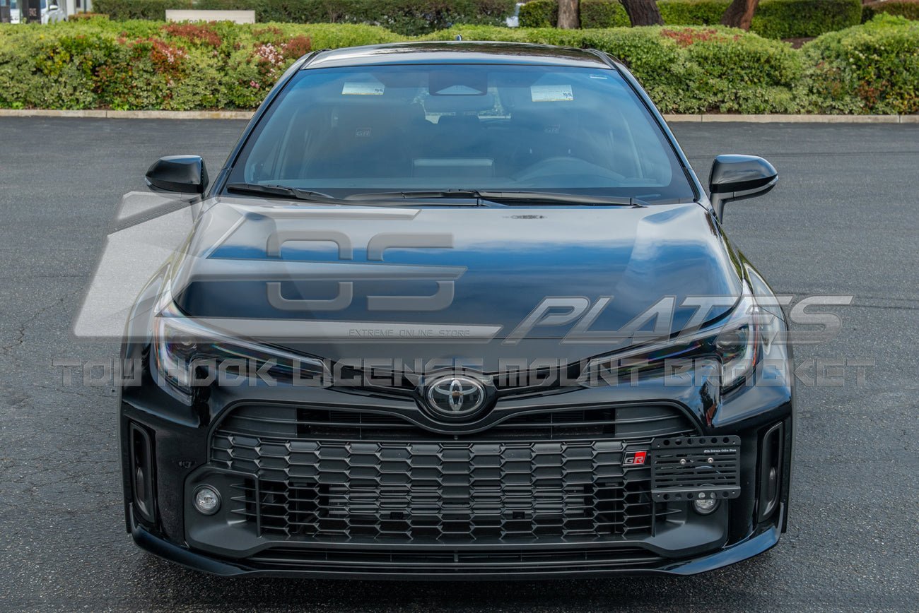 Toyota GR Corolla GZEA14 Tow Hook License Plate Mount Bracket Adjustable Aluminum 2023-Up