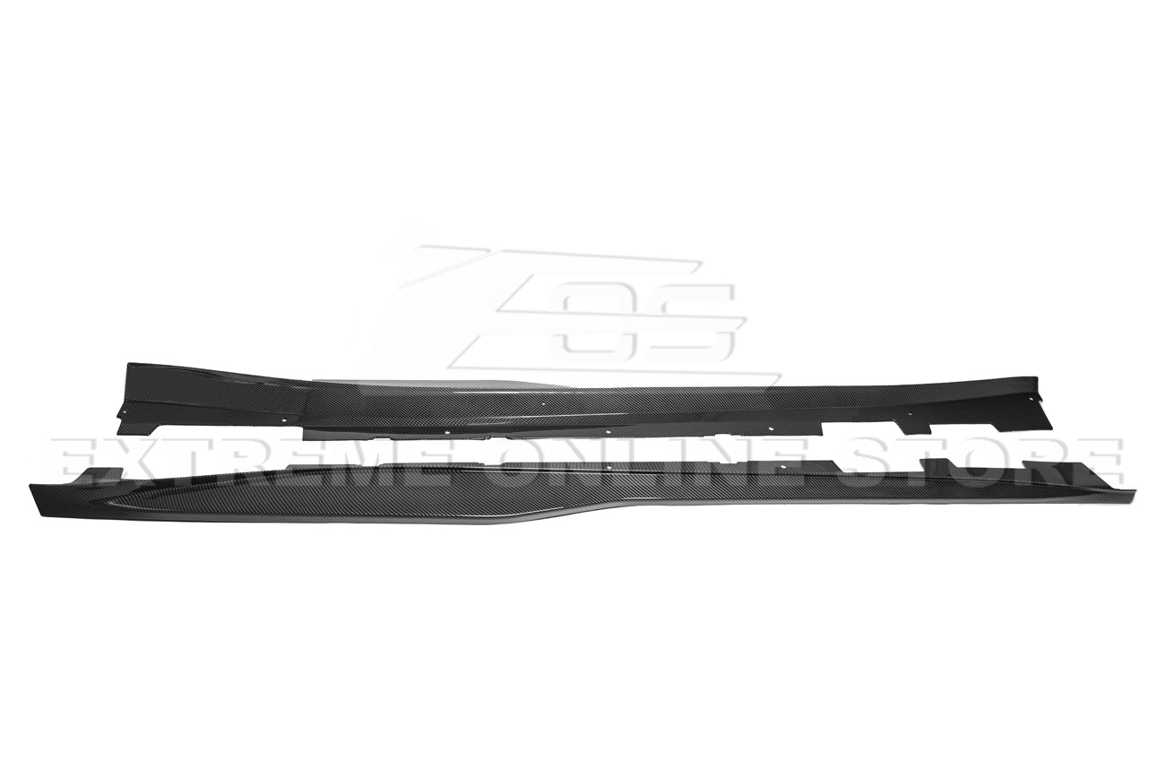 Chevrolet Camaro 6th Gen ZL1 Conversion Gloss Black Carbon Fiber Side Skirts 2016-2024