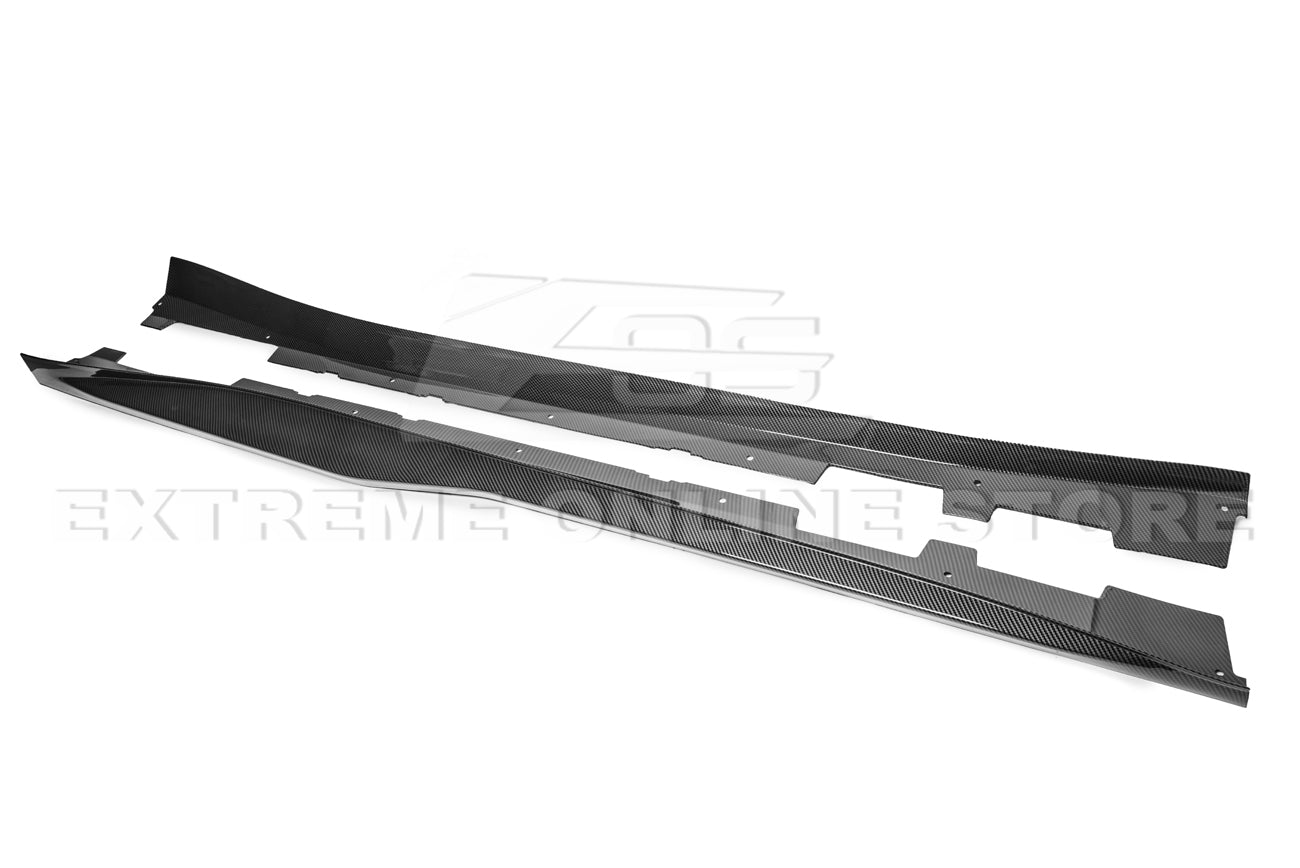 Chevrolet Camaro 6th Gen ZL1 Conversion Gloss Black Carbon Fiber Side Skirts 2016-2024