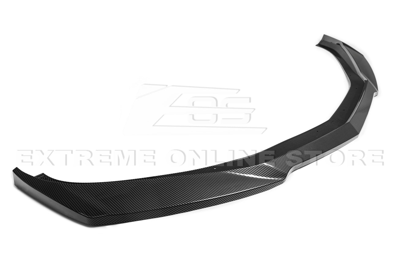 Chevrolet Camaro 6th Gen ZL1 Conversion Gloss Black Carbon Fiber Front Lip Splitter Side Skirts Kit 2019-2024