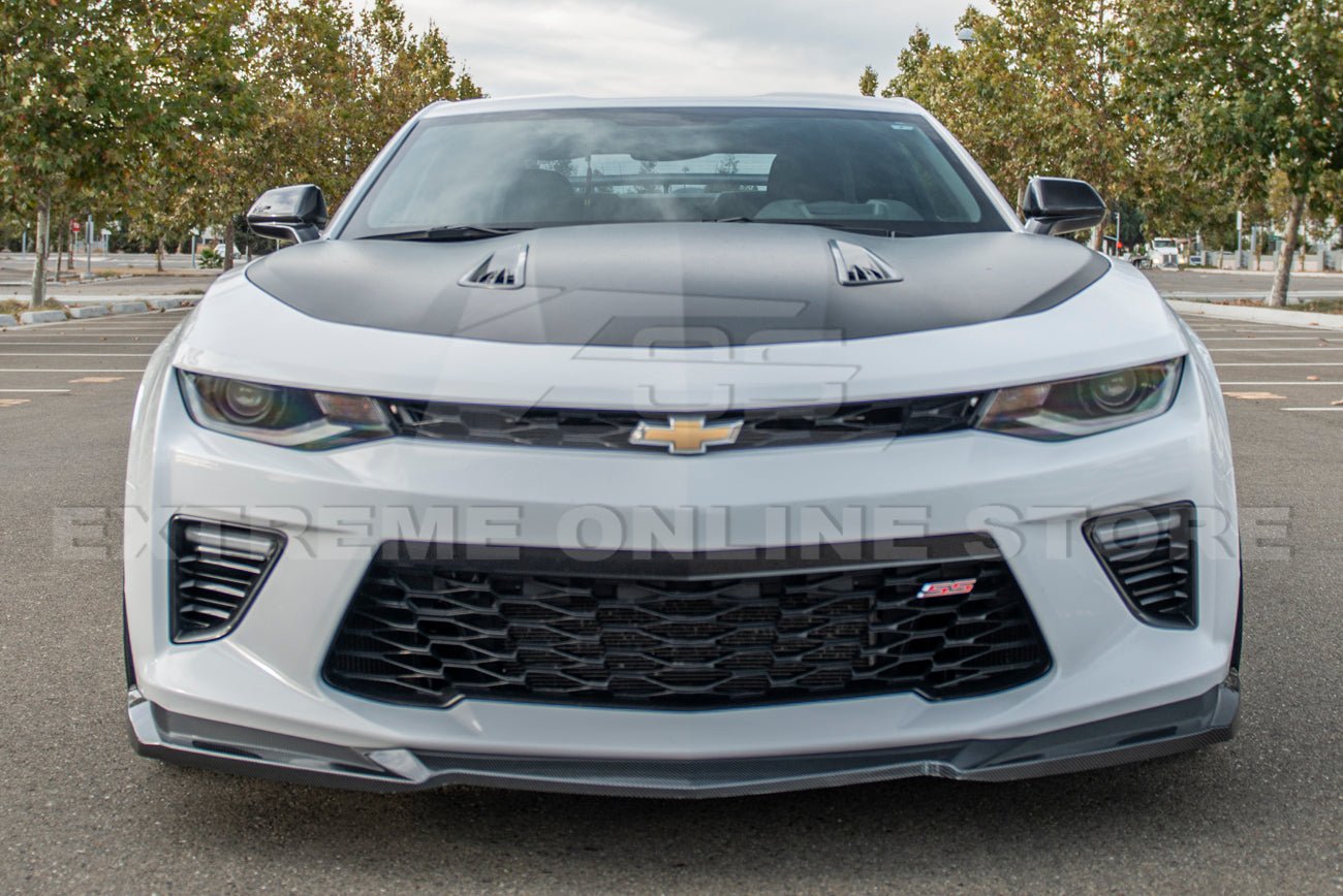 Chevrolet Camaro 6th Gen SS ZL1 Conversion Gloss Black Carbon Fiber Front Lip Splitter 2016-2018