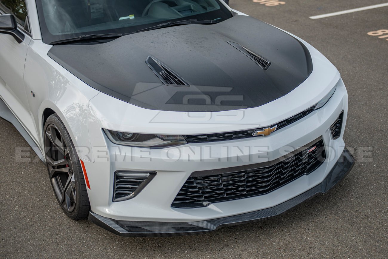 Chevrolet Camaro 6th Gen SS ZL1 Conversion Gloss Black Carbon Fiber Front Lip Splitter 2016-2018