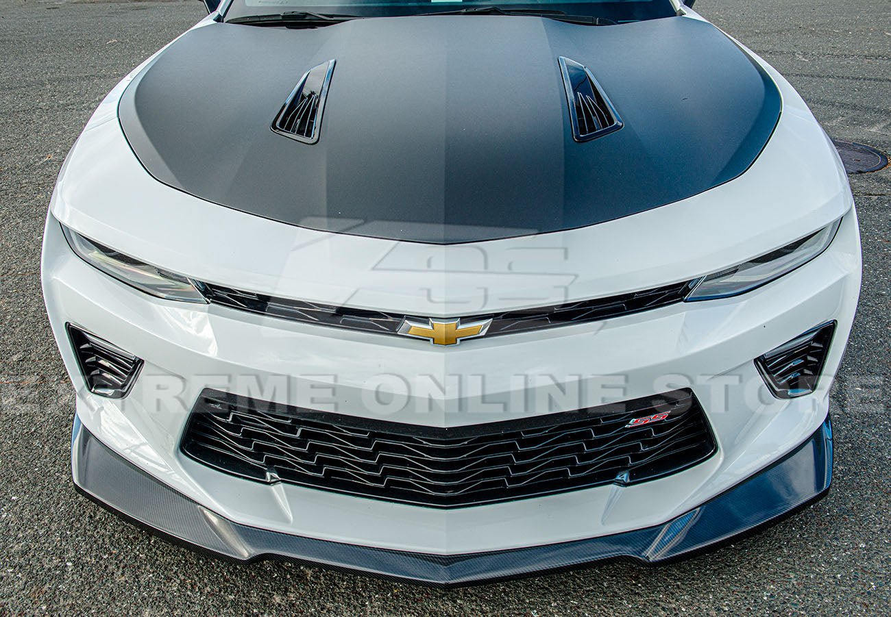 Chevrolet Camaro 6th Gen SS ZL1 Conversion Gloss Black Carbon Fiber Front Lip Splitter 2016-2018