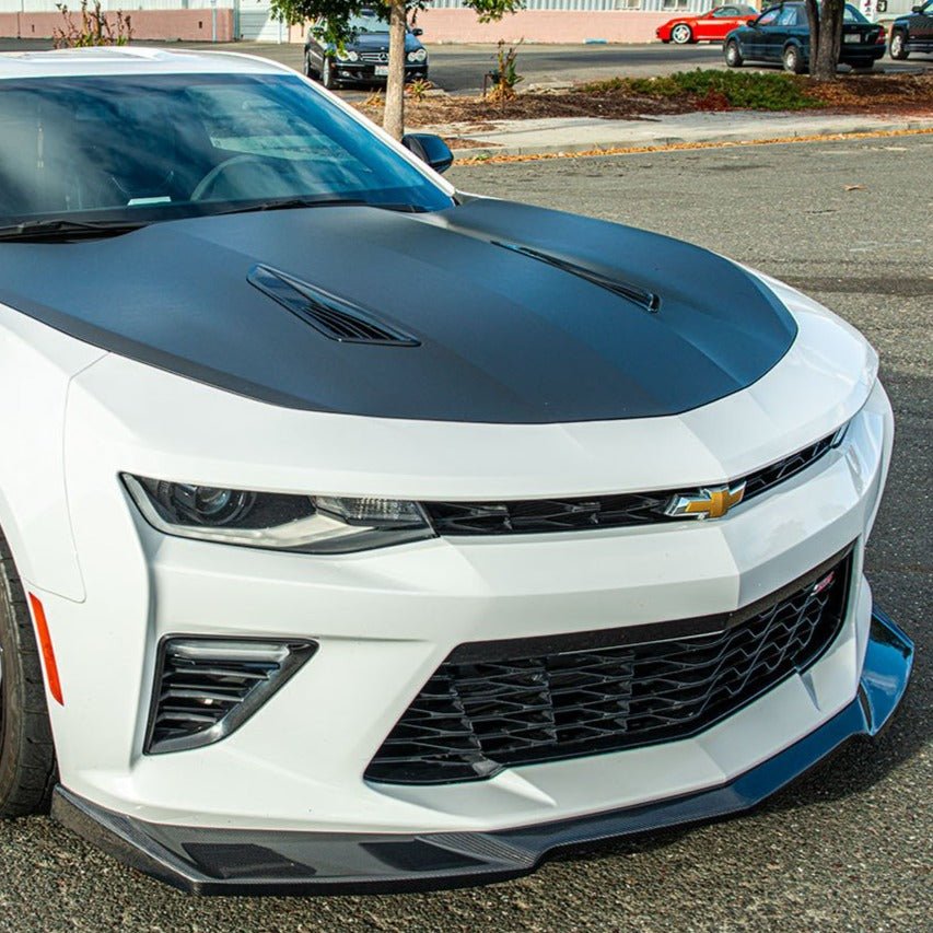 Chevrolet Camaro 6th Gen SS ZL1 Conversion Gloss Black Carbon Fiber Front Lip Splitter 2016-2018