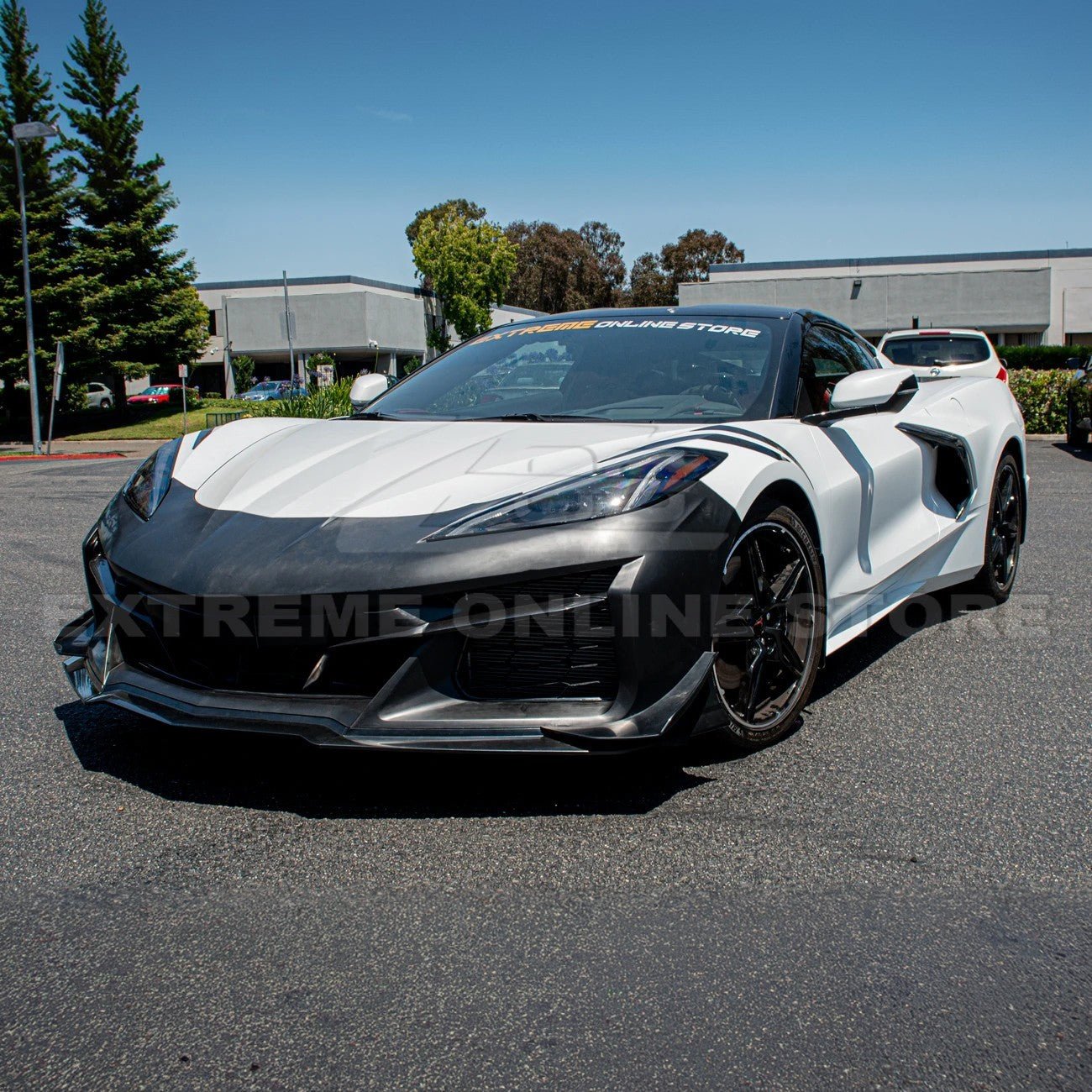 Chevrolet Corvette C8 Z06 Conversion Style Unpainted Front Bumper Kit 2020-2024