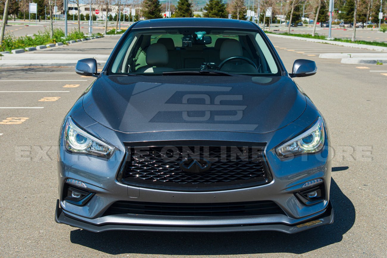Infiniti Q50 Gloss Black Front Bumper Grille Cover 2018-Up