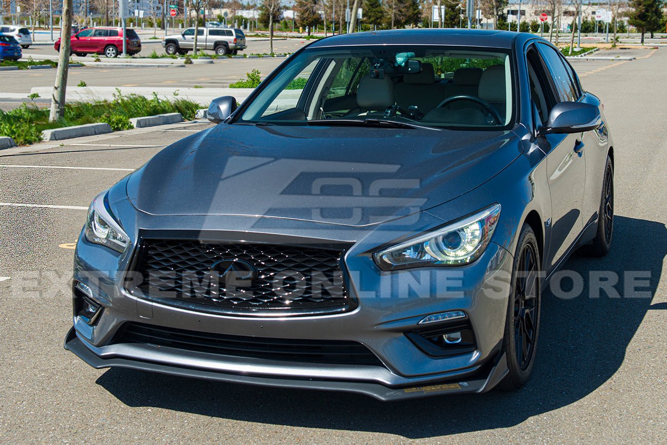 Infiniti Q50 Gloss Black Front Bumper Grille Cover 2018-Up