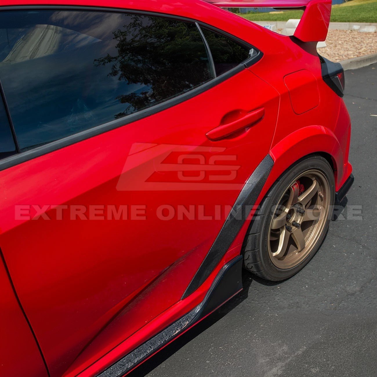 Honda Civic Type R FK8 Varis Style Carbon Fiber Rear Door Fender Trim Covers 2017-2021