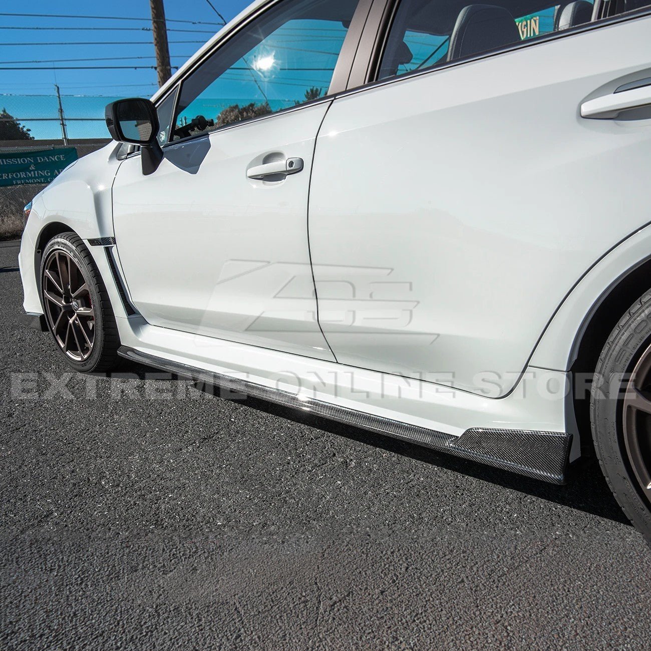 Subaru WRX STI VA CS Version 2 Carbon Fiber Primer Black Side Skirts Rocker Panels 2015-2021