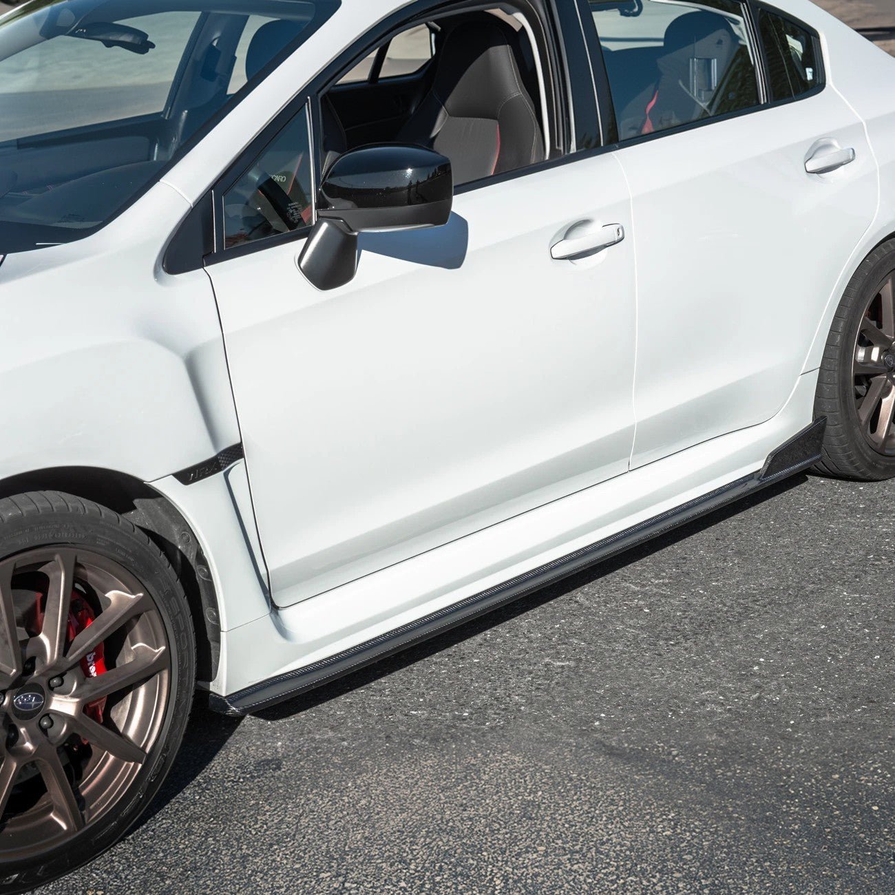 Subaru WRX STI VA CS Version 2 Carbon Fiber Primer Black Side Skirts Rocker Panels 2015-2021
