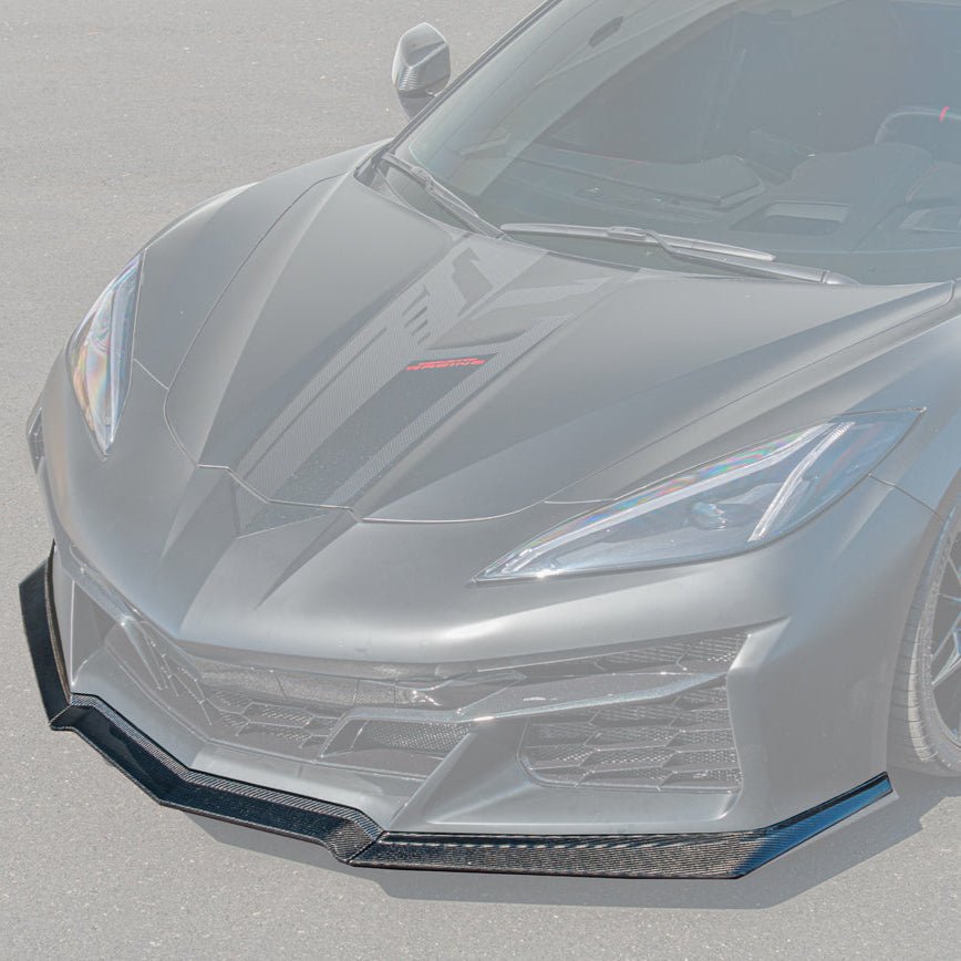 Chevrolet Corvette C8 Z06 Z07 Style Carbon Fiber Front Splitter and Canards Kit 2023-Up