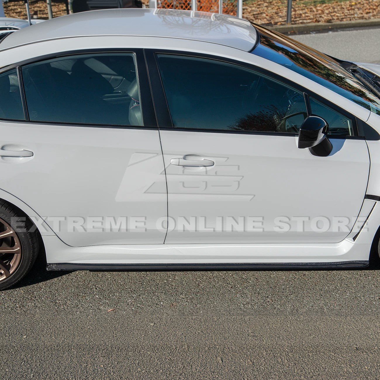 Subaru WRX STI VA CS Style Carbon Fiber Primer Black Side Skirts Rocker Panels 2015-2021