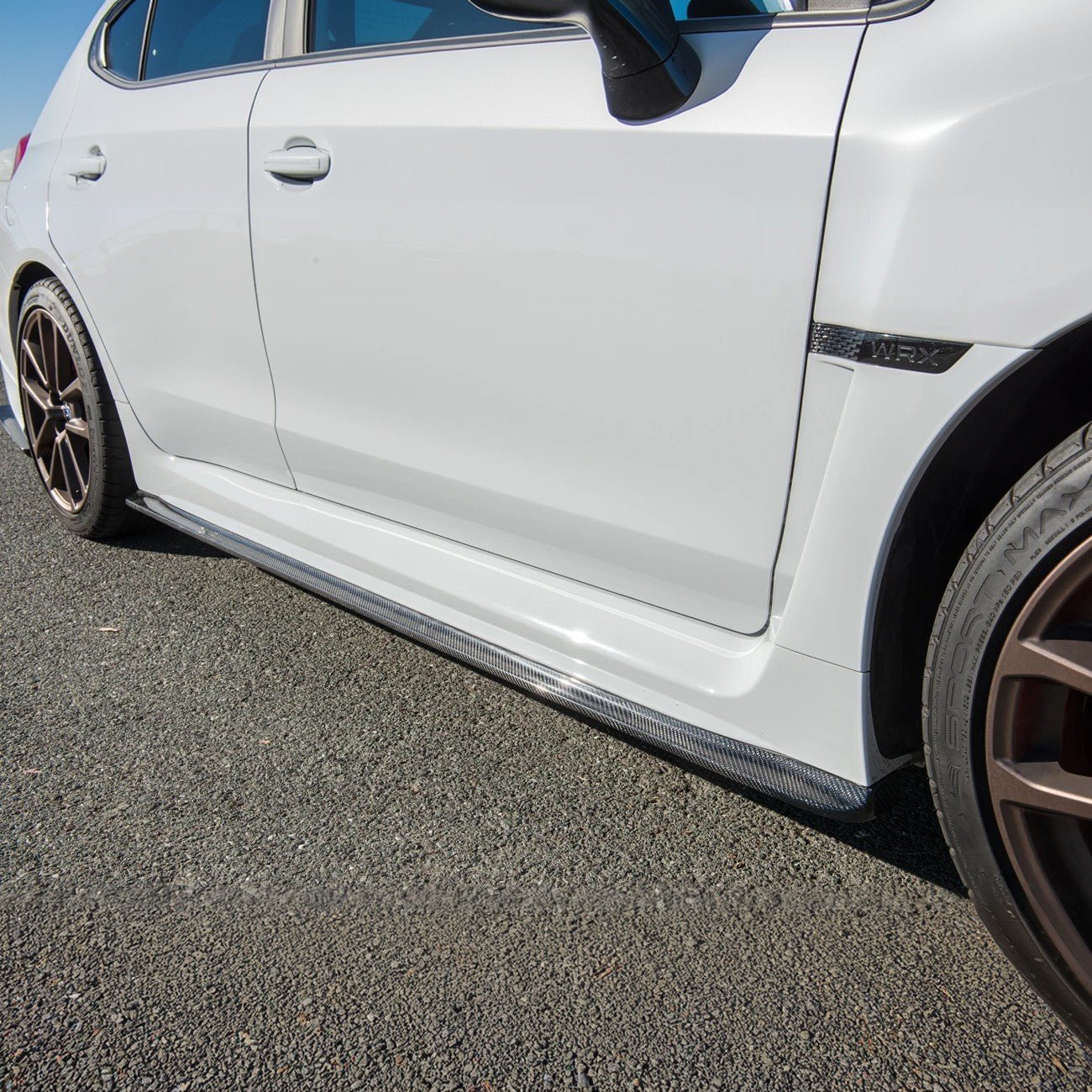 Subaru WRX STI VA CS Style Carbon Fiber Primer Black Side Skirts Rocker Panels 2015-2021