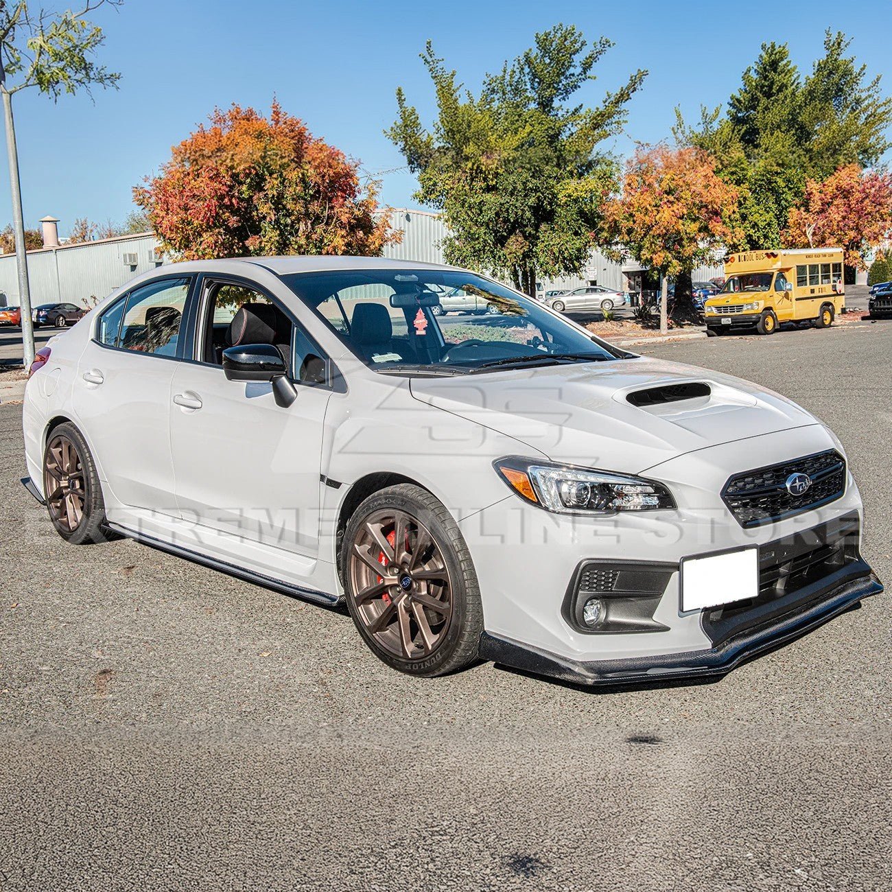 Subaru WRX STI VA CS Style Carbon Fiber Primer Black Side Skirts Rocker Panels 2015-2021