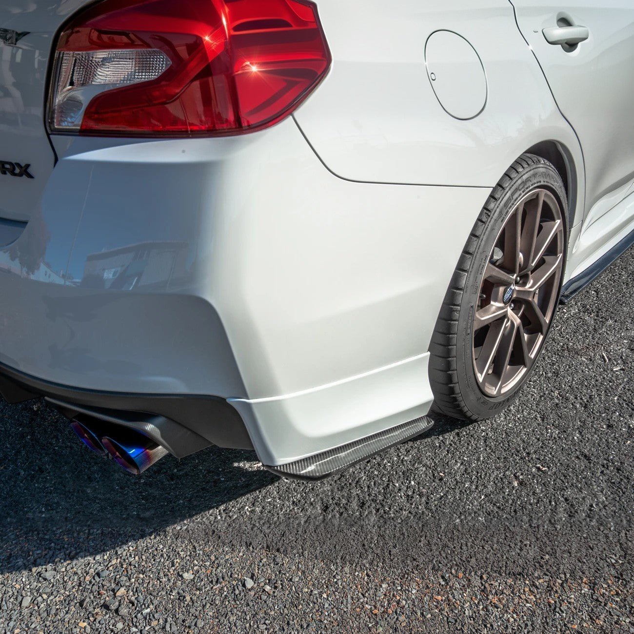 Subaru WRX STI VA CS Style Primer Black Carbon Fiber Rear Apron Lip 2015-2021