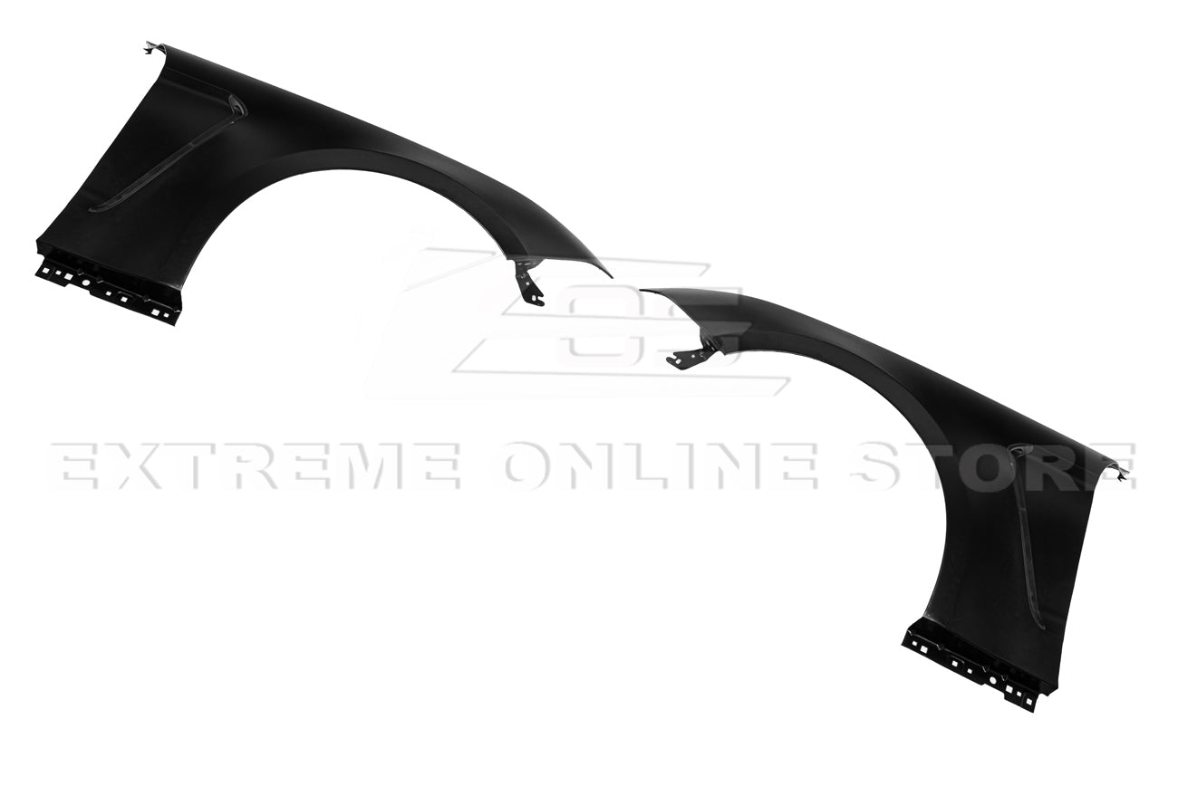 Ford Mustang S550 GT350 Style Matte Black Front Side Vented Fenders 2018-2023