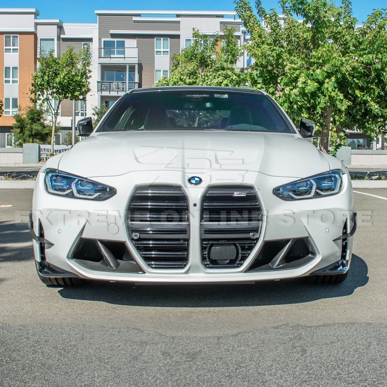 BMW G80 M3 G82 G83 M4 M Performance Style Carbon Fiber Front Bumper Canard Splitters 2021-Up