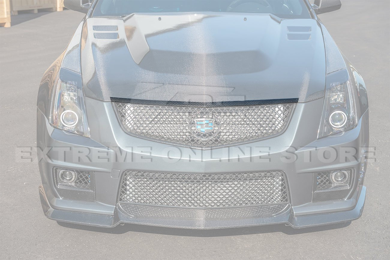 Cadillac CTS-V V2 GM Factory Style Dry Carbon Fiber Front Hood Trim 2009-2015