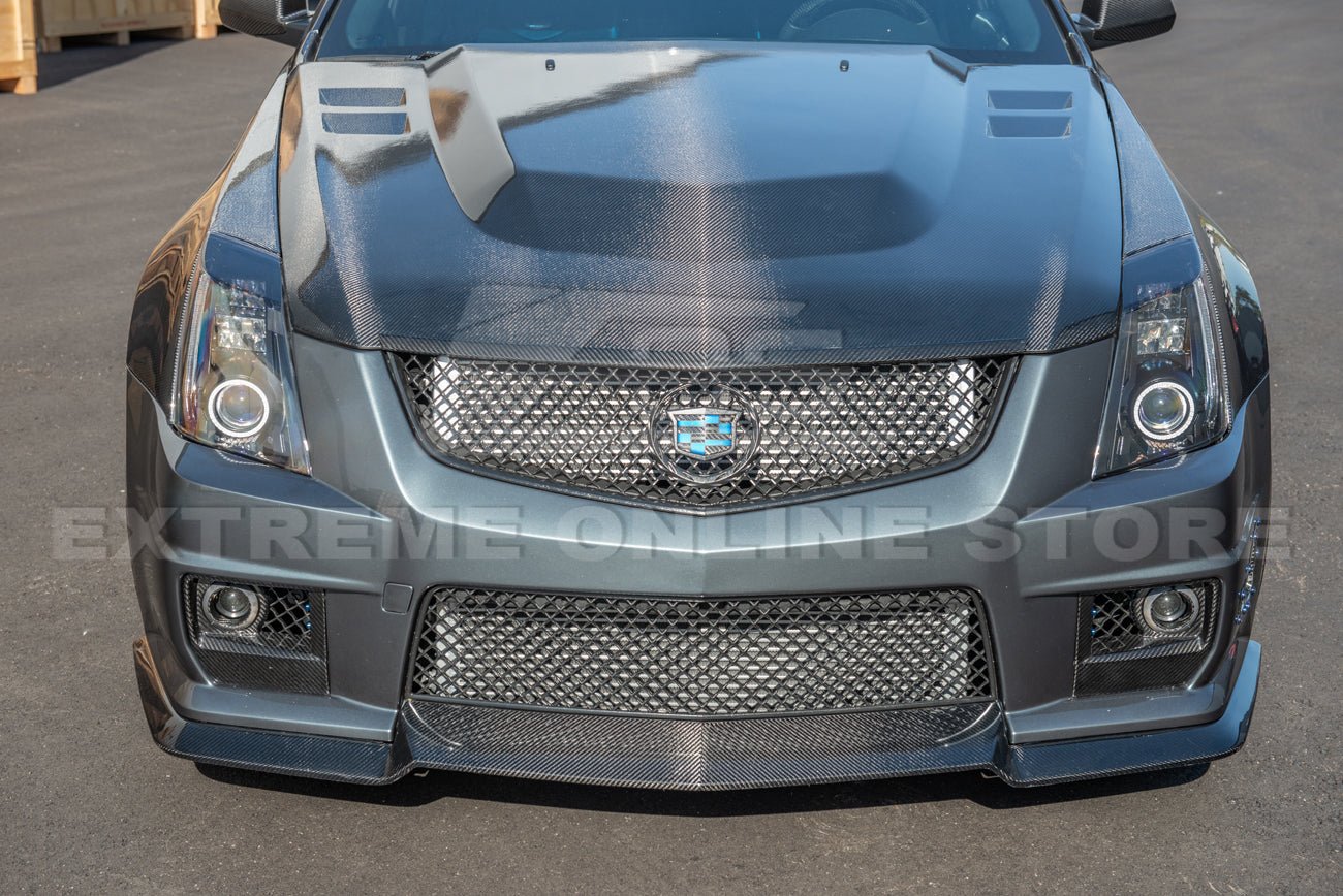 Cadillac CTS-V V2 GM Factory Style Dry Carbon Fiber Front Hood Trim 2009-2015